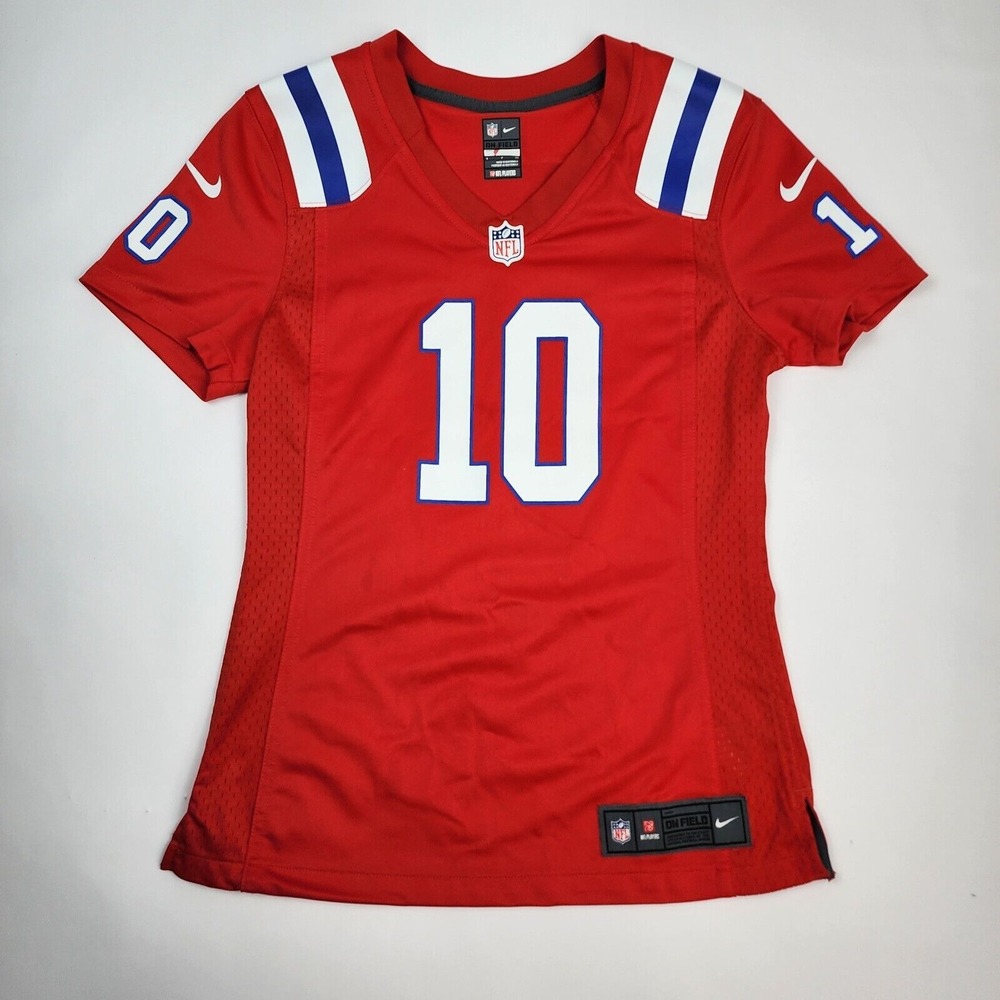 New England Patriots Nike On Field Mac Jones‎ 10 Red Jersey Womens Small